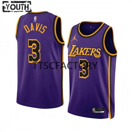 Dres Los Angeles Lakers Anthony Davis 3 Jordan 2022-23 Statement Edition Ljubičasta Swingman - Dječji